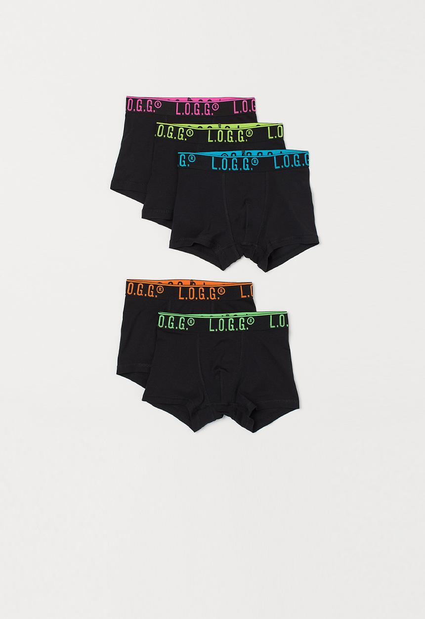 H&M - 5-Pack boxer shorts - black/neon green 