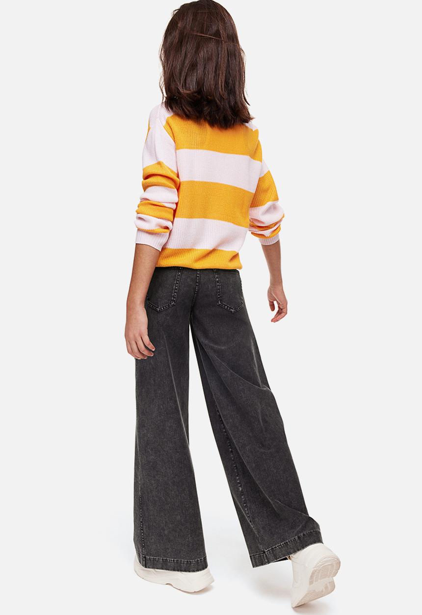 H&M - Wide trousers - black/hearts 