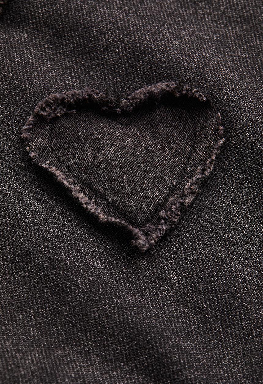 H&M - Wide trousers - black/hearts 