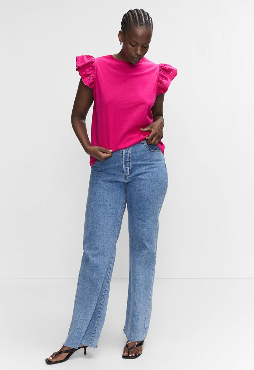 MANGO - T-shirt duna - bright pink