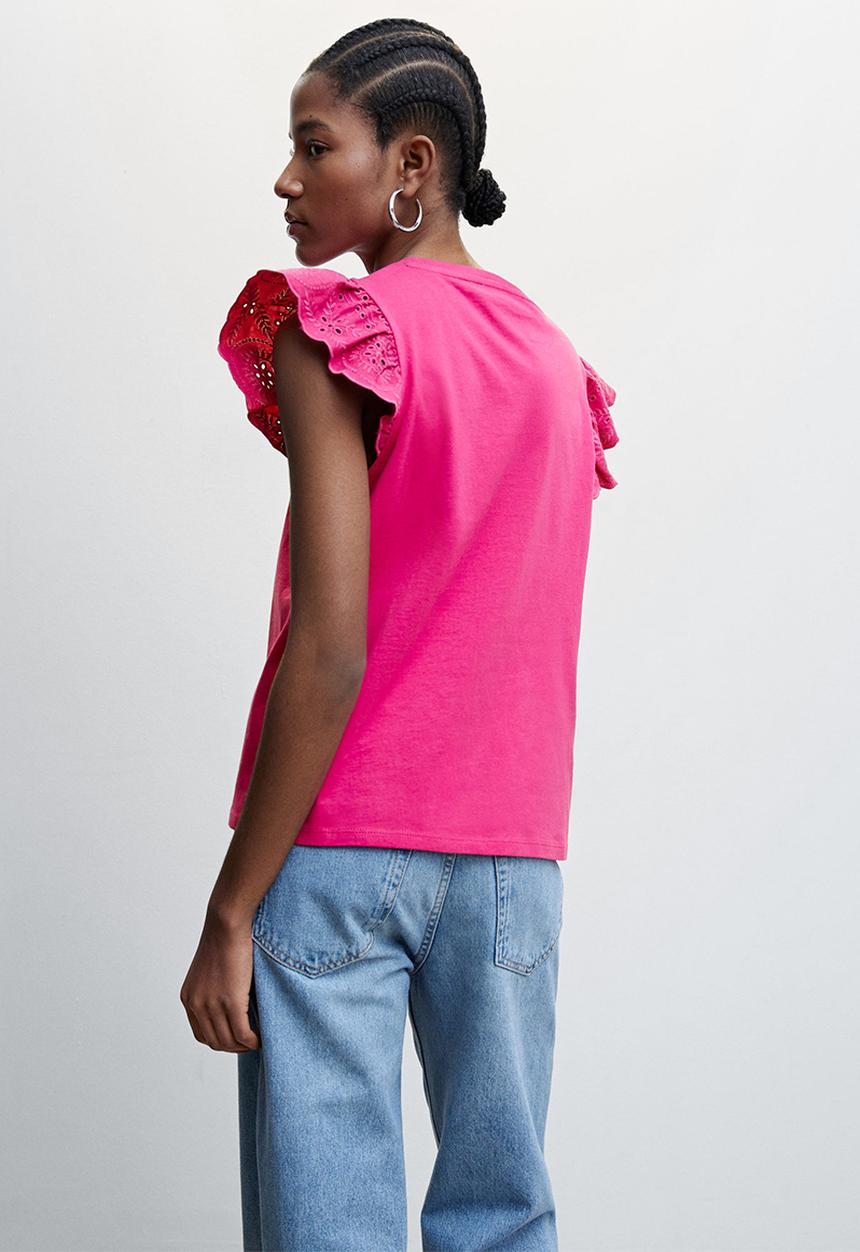 MANGO - T-shirt duna - bright pink