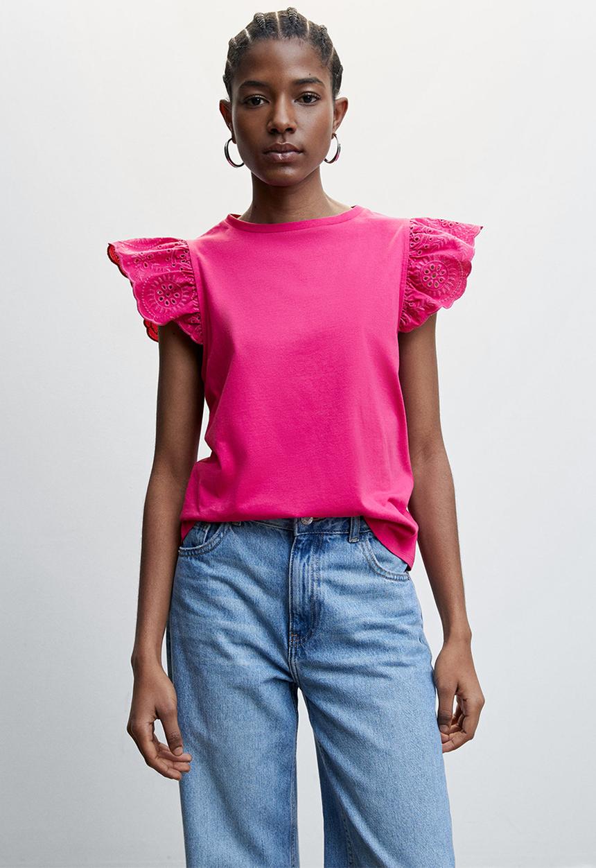 MANGO - T-shirt duna - bright pink
