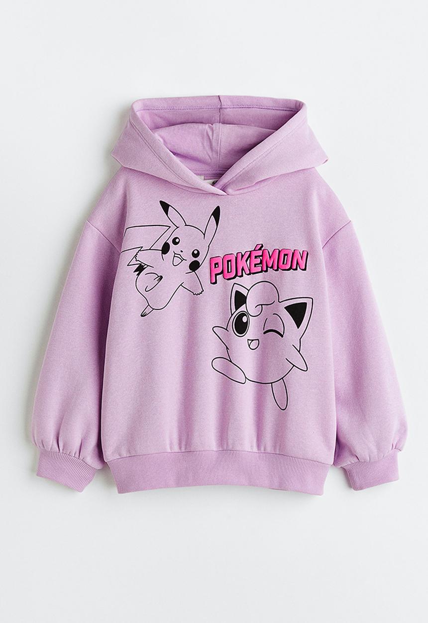 H&M - Printed hoodie - light purple/pokémon 