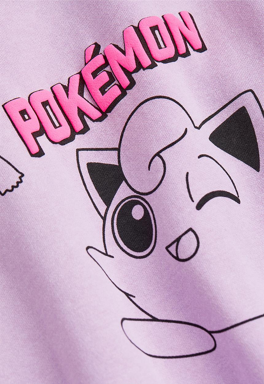 H&M - Printed hoodie - light purple/pokémon 
