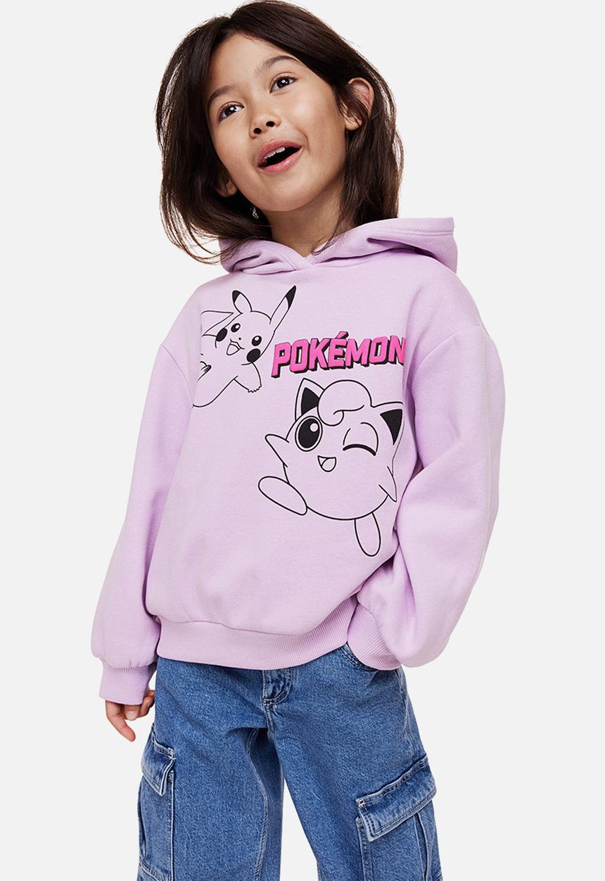 H&M - Printed hoodie - light purple/pokémon 