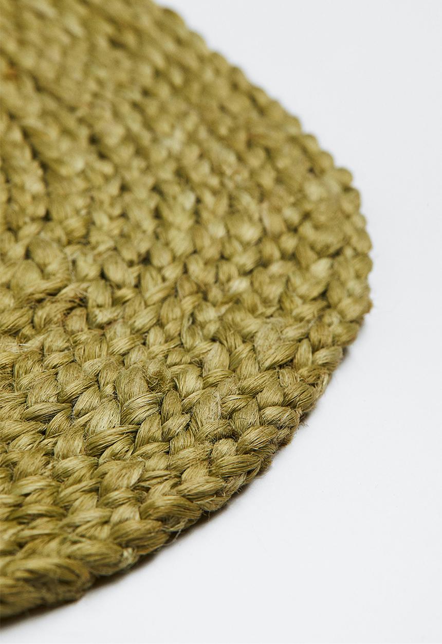 H&M - Round jute table mat - khaki green