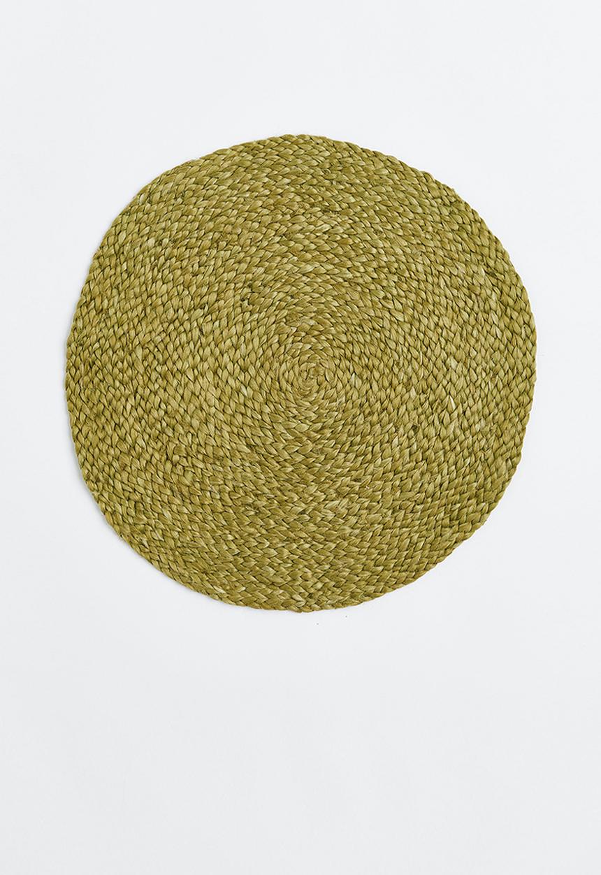 H&M - Round jute table mat - khaki green