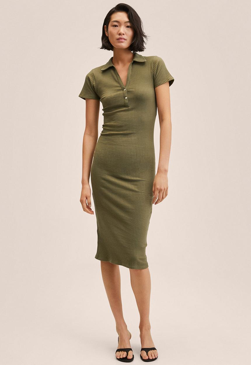 MANGO - Dress shannon - beige/khaki