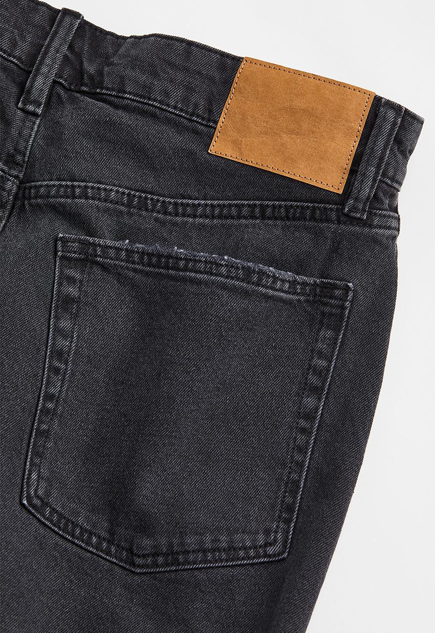 H&M - High waist denim shorts - dark grey 