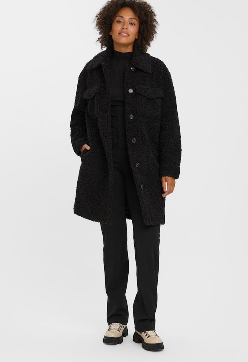 Vero Moda - Kylie filucca teddy coat - black