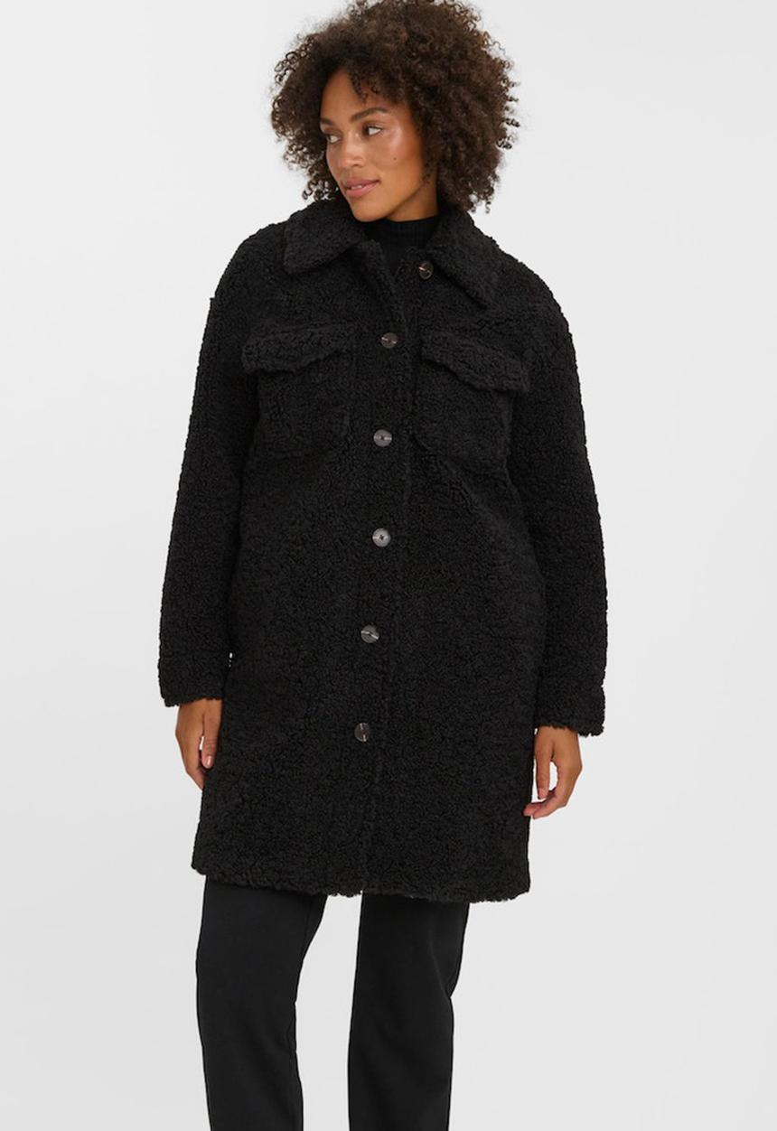 Vero Moda - Kylie filucca teddy coat - black