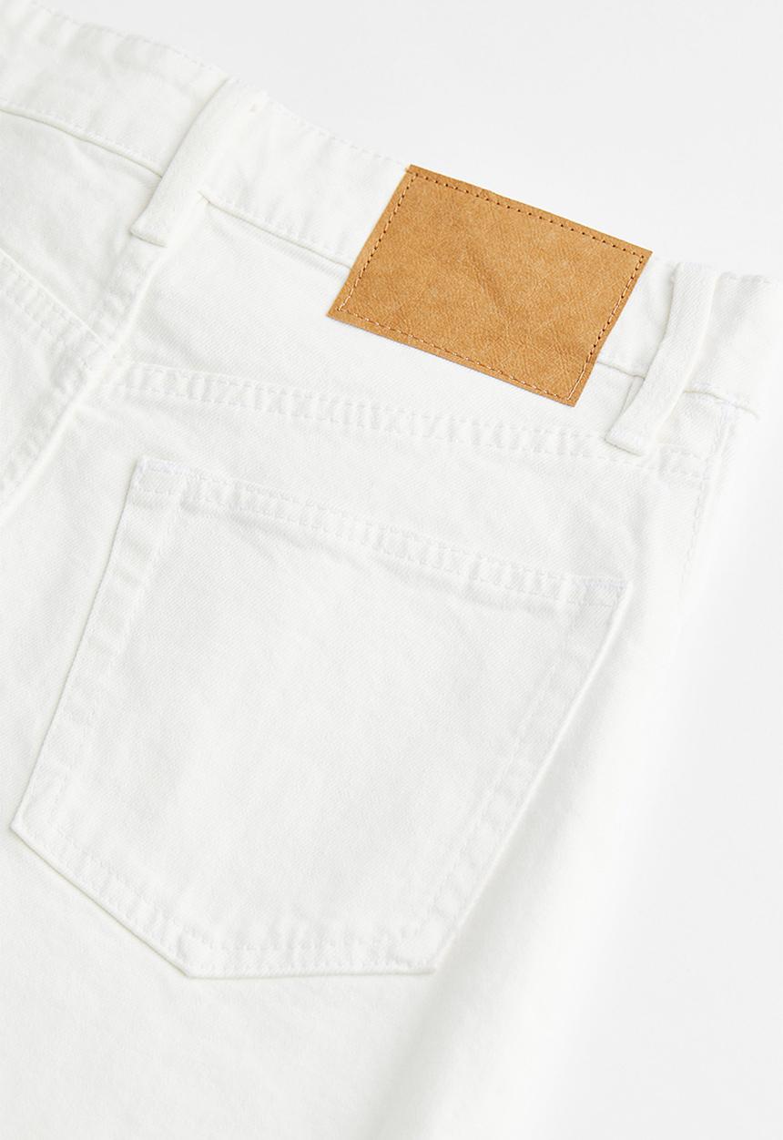 H&M - High waist denim shorts - white