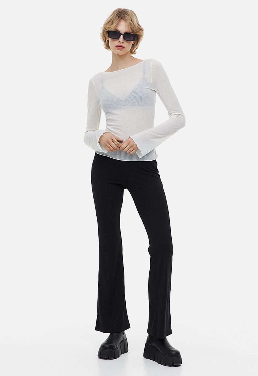 H&M - Flared leggings - black