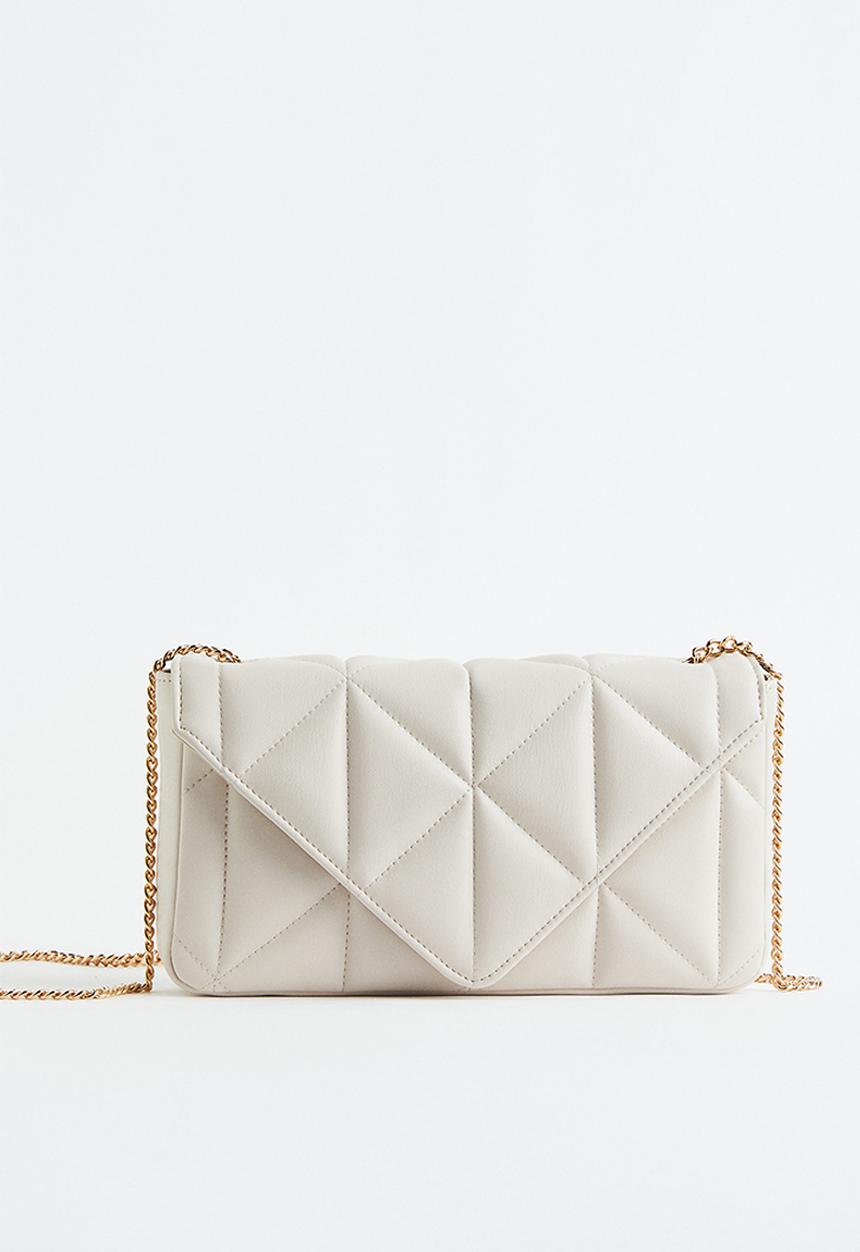 H&M - Quilted shoulder bag - light beige 