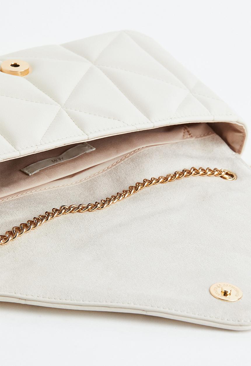 H&M - Quilted shoulder bag - light beige 