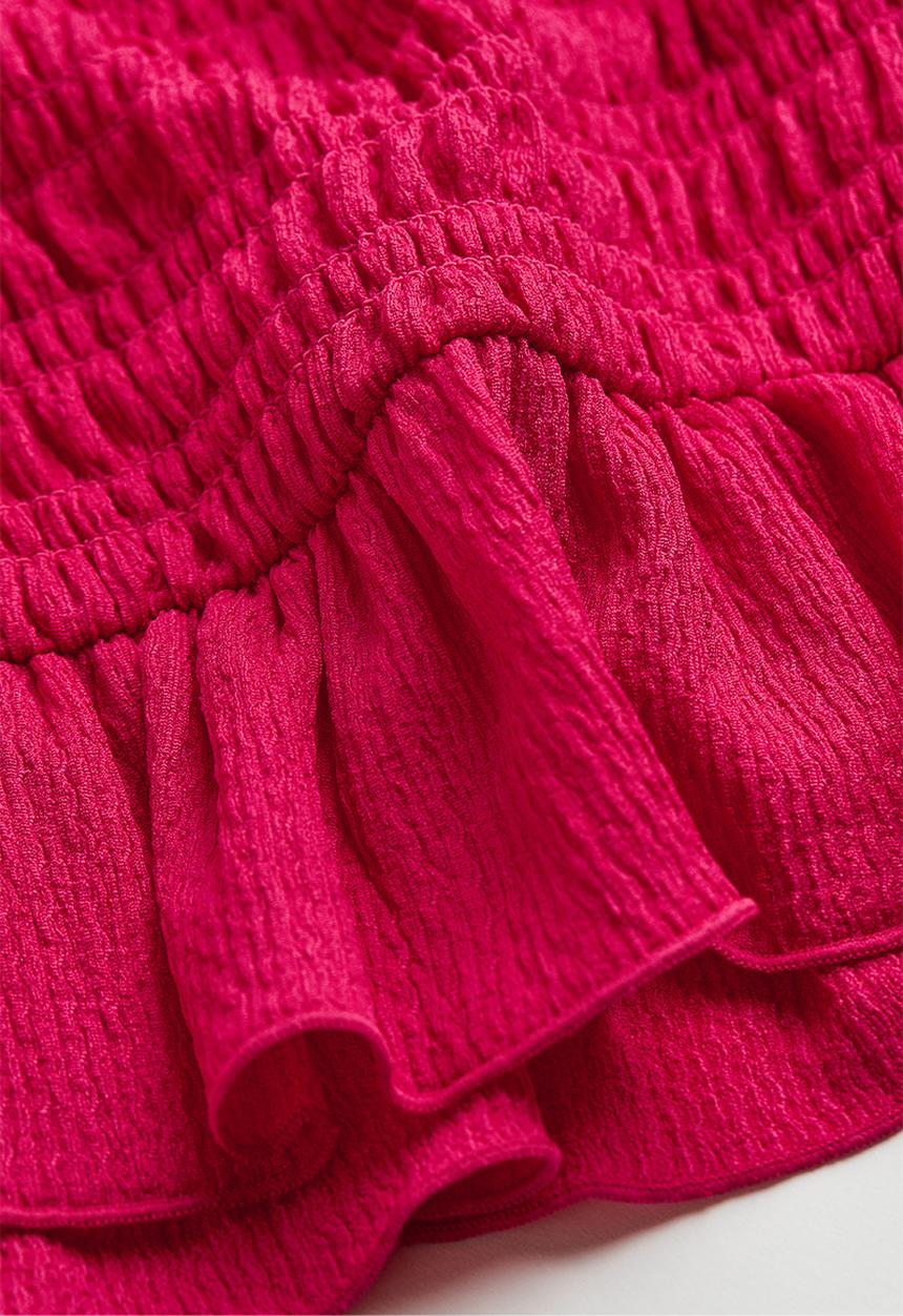 H&M - Smocked skirt - cerise 