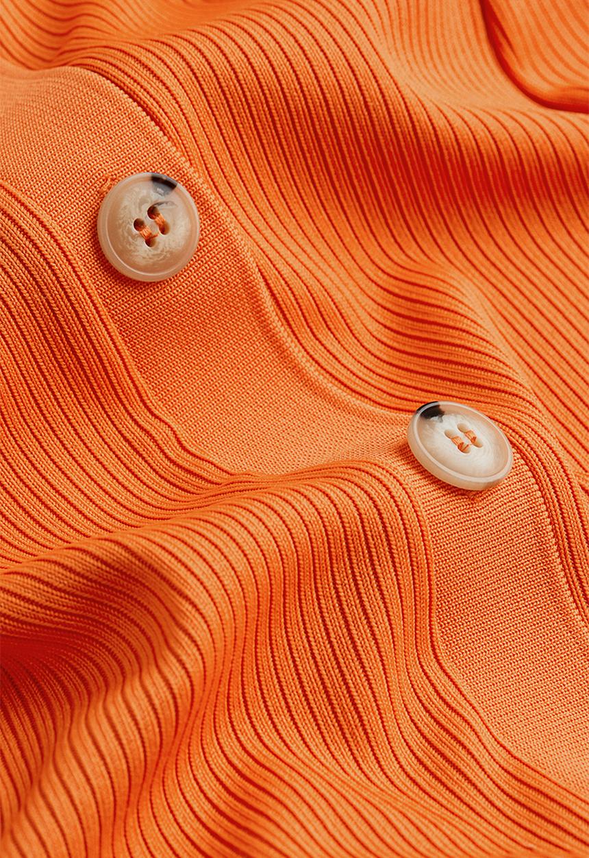 H&M - Button-detail ribbed skirt - orange