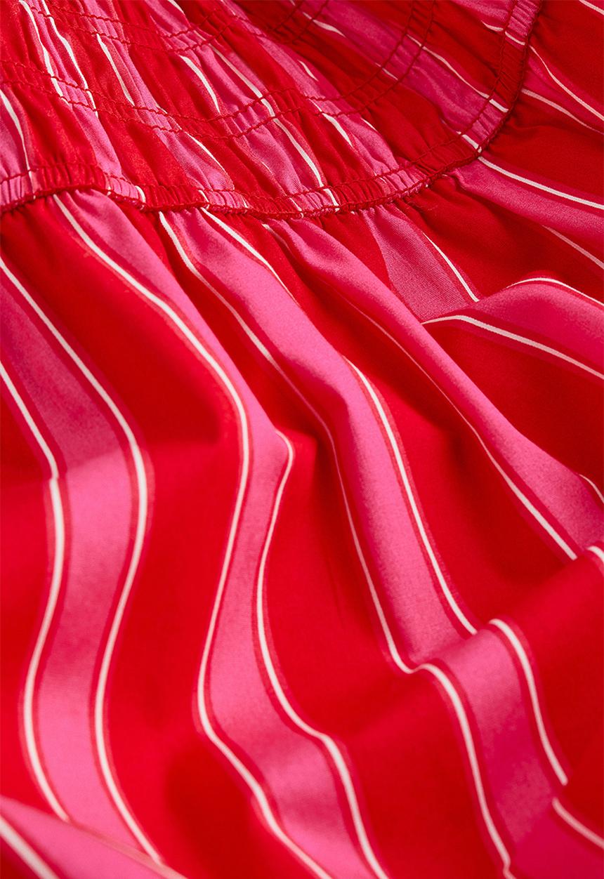 H&M - A-line skirt - cerise/striped