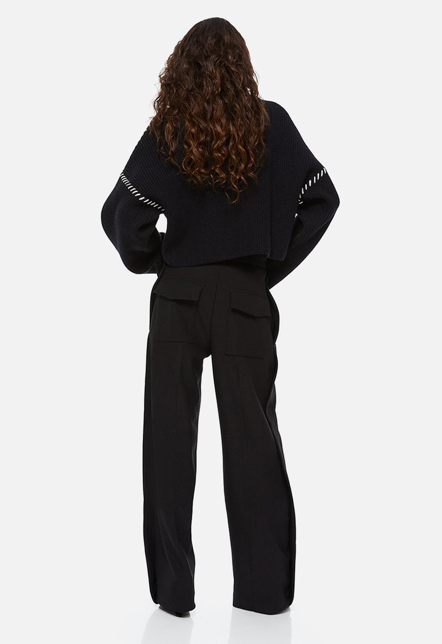 H&M - Tailored jersey trousers - black