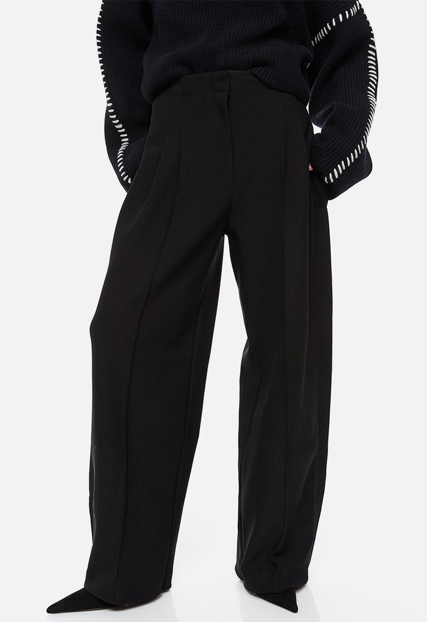 H&M - Tailored jersey trousers - black