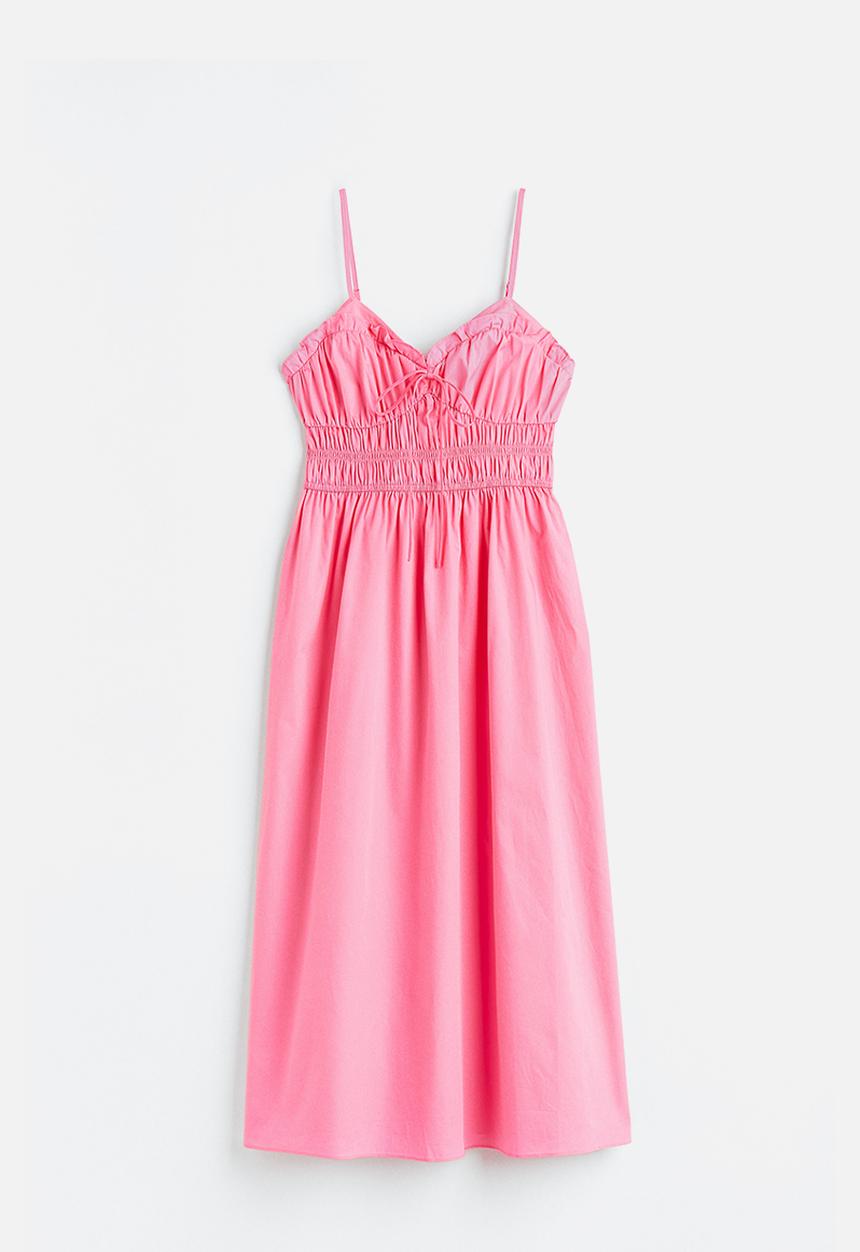 H&M - Smocked cotton dress - pink