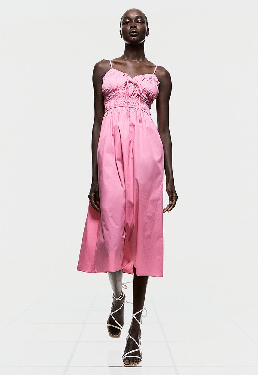 H&M - Smocked cotton dress - pink
