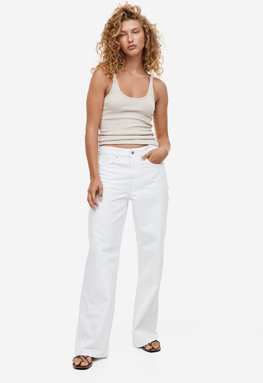H&M - 90s baggy regular jeans - white