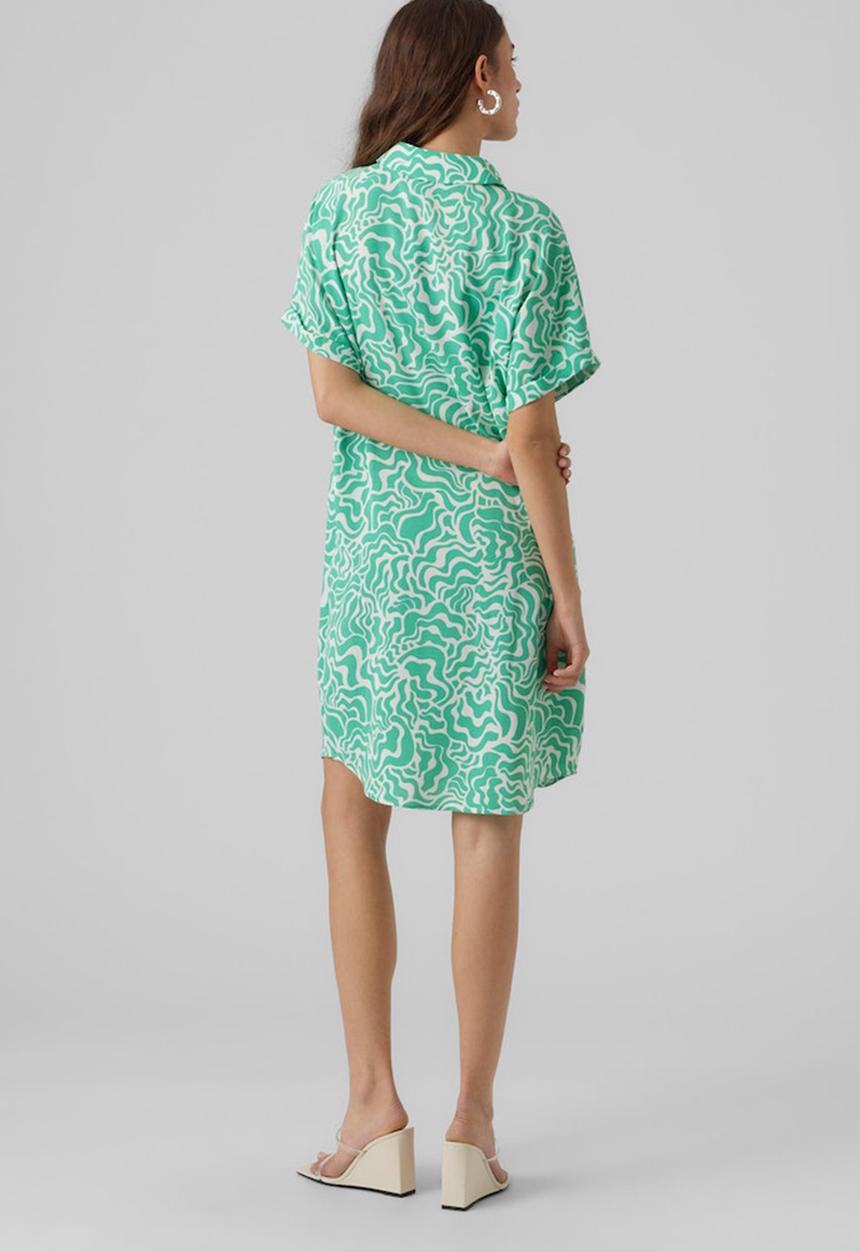 Vero Moda - Frida gin short sleeve wide dress woven - jade cream frida