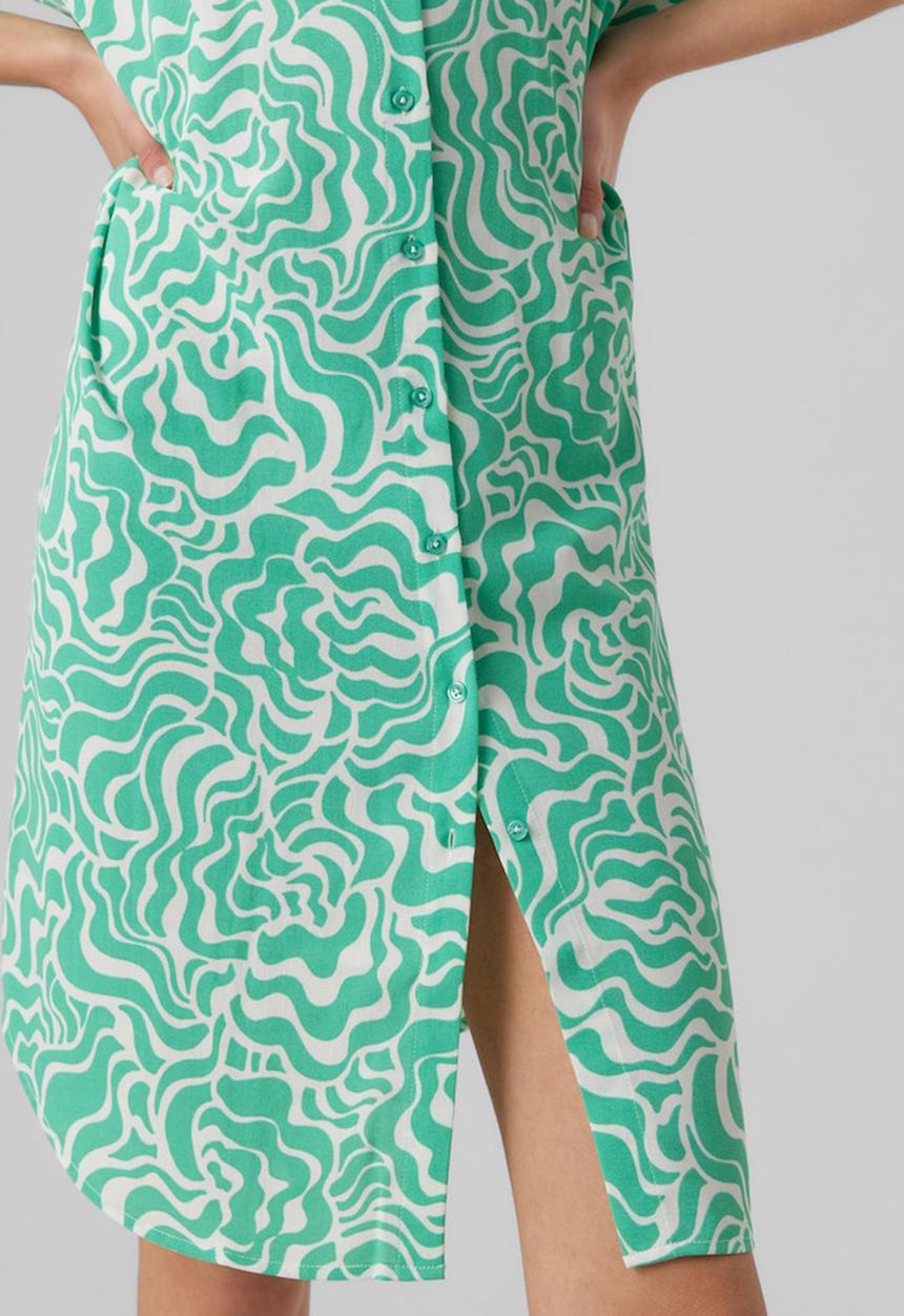 Vero Moda - Frida gin short sleeve wide dress woven - jade cream frida