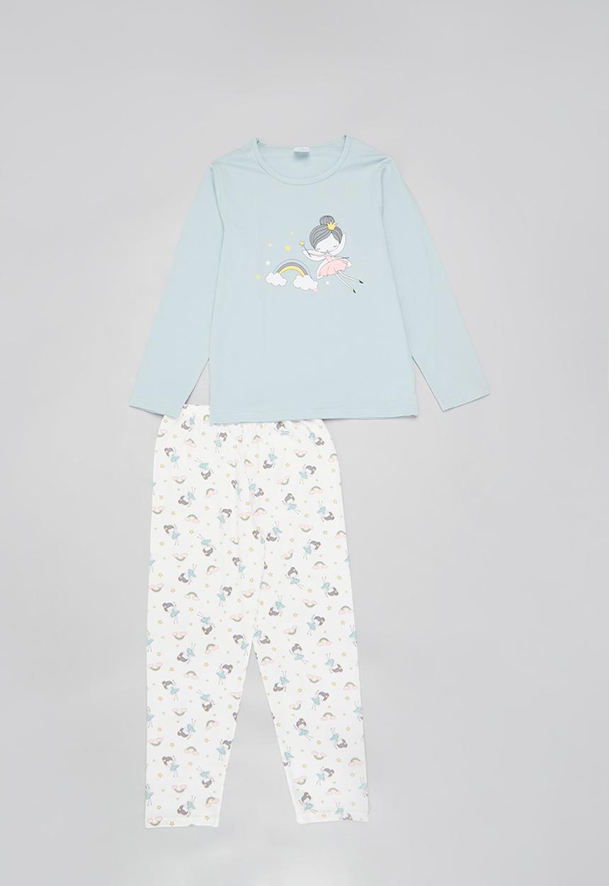 Pop Candy - Girls pj set - blue & white