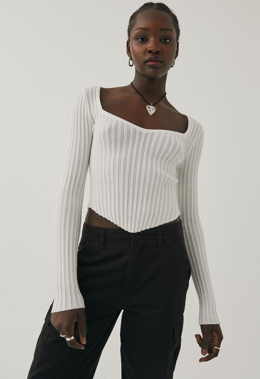 Supré  - Tiana knit long sleeve top - winter white