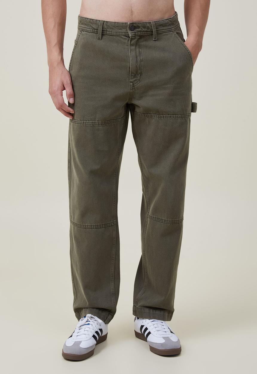Cotton On - Baggy jean - olive knee patch
