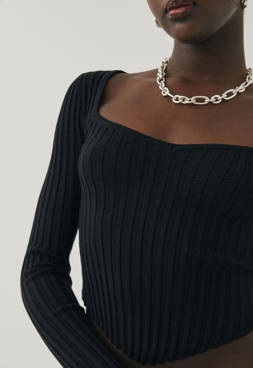 Supré  - Tiana knit long sleeve top - black