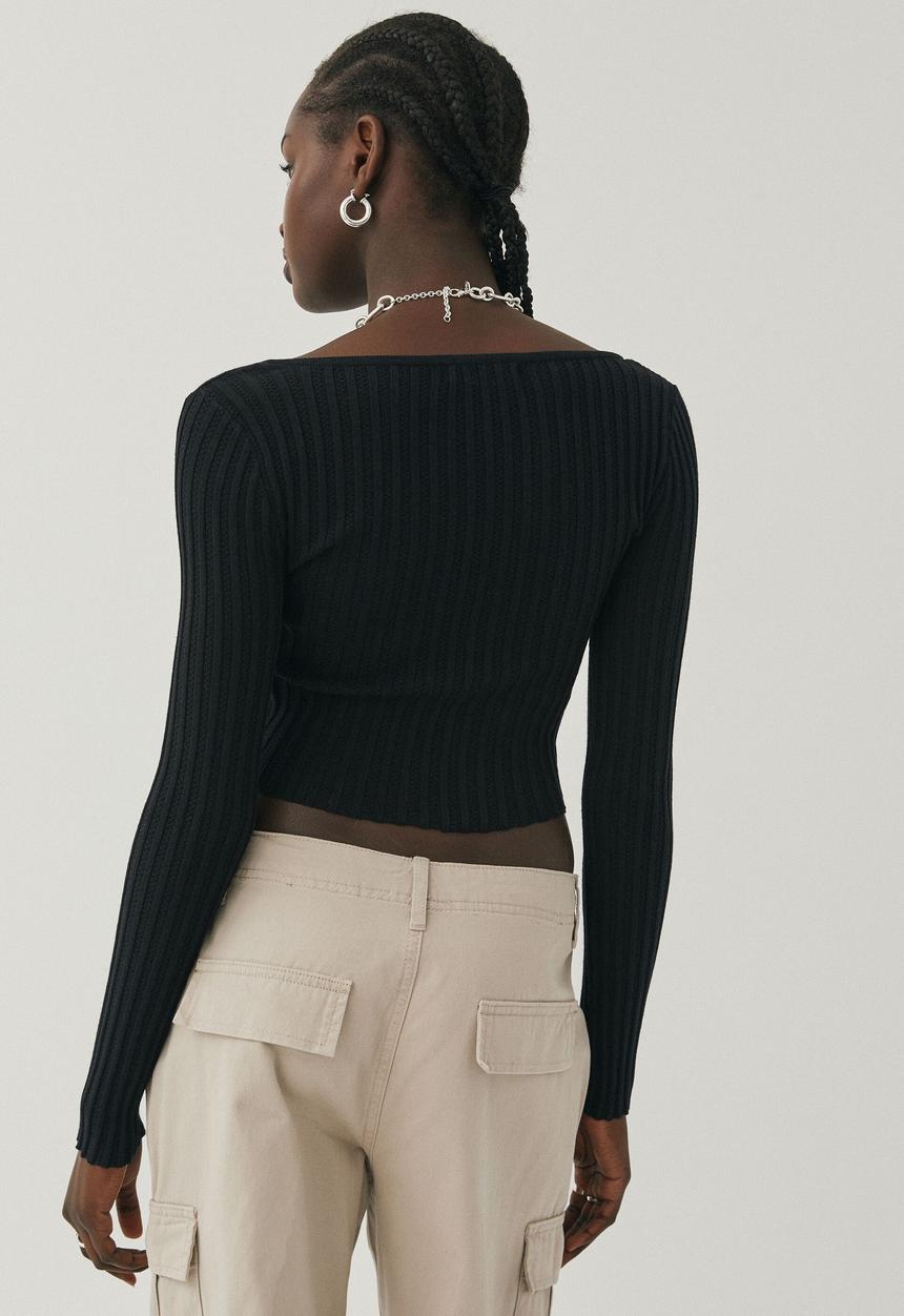 Supré  - Tiana knit long sleeve top - black