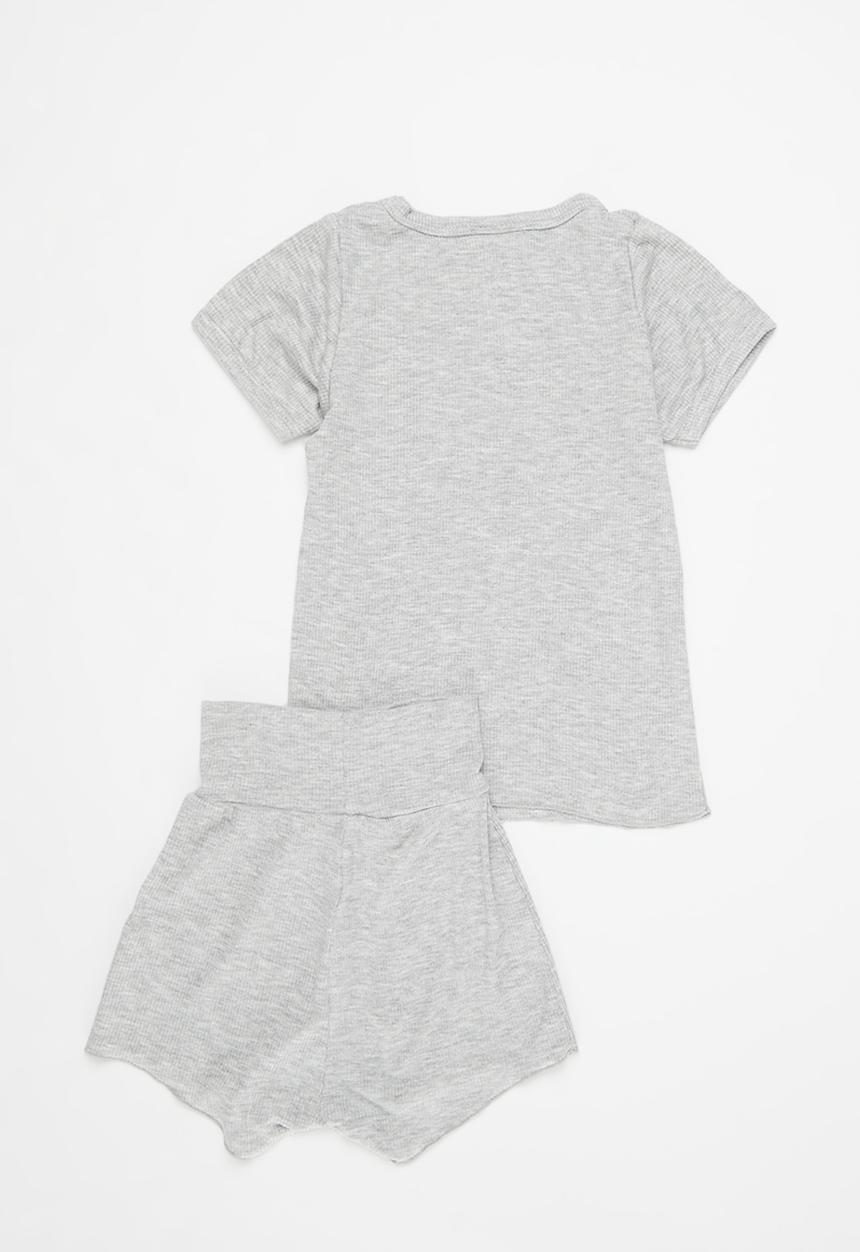 Pop Candy - Short sleeve tee and bottom set - grey