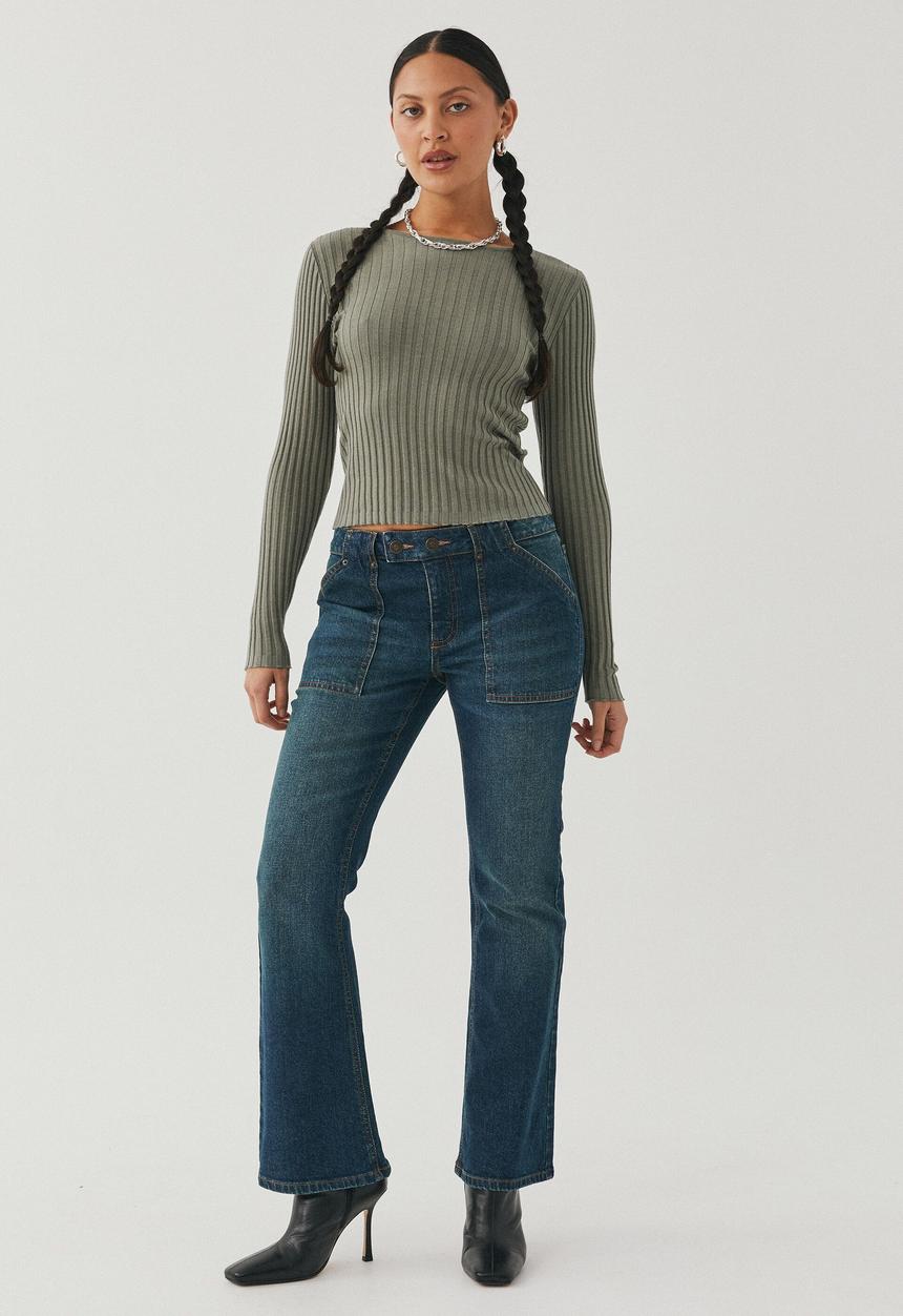 Supré  - Sophia long sleeve knit top - native green