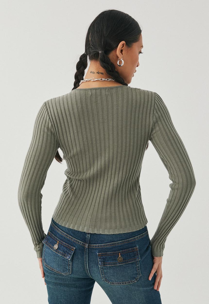 Supré  - Sophia long sleeve knit top - native green