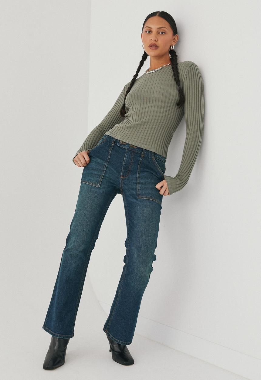 Supré  - Sophia long sleeve knit top - native green
