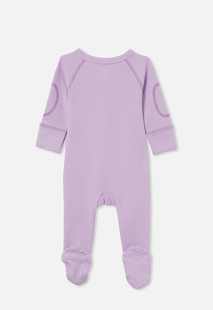 Cotton On - The long sleeve waffle romper - lilac drop