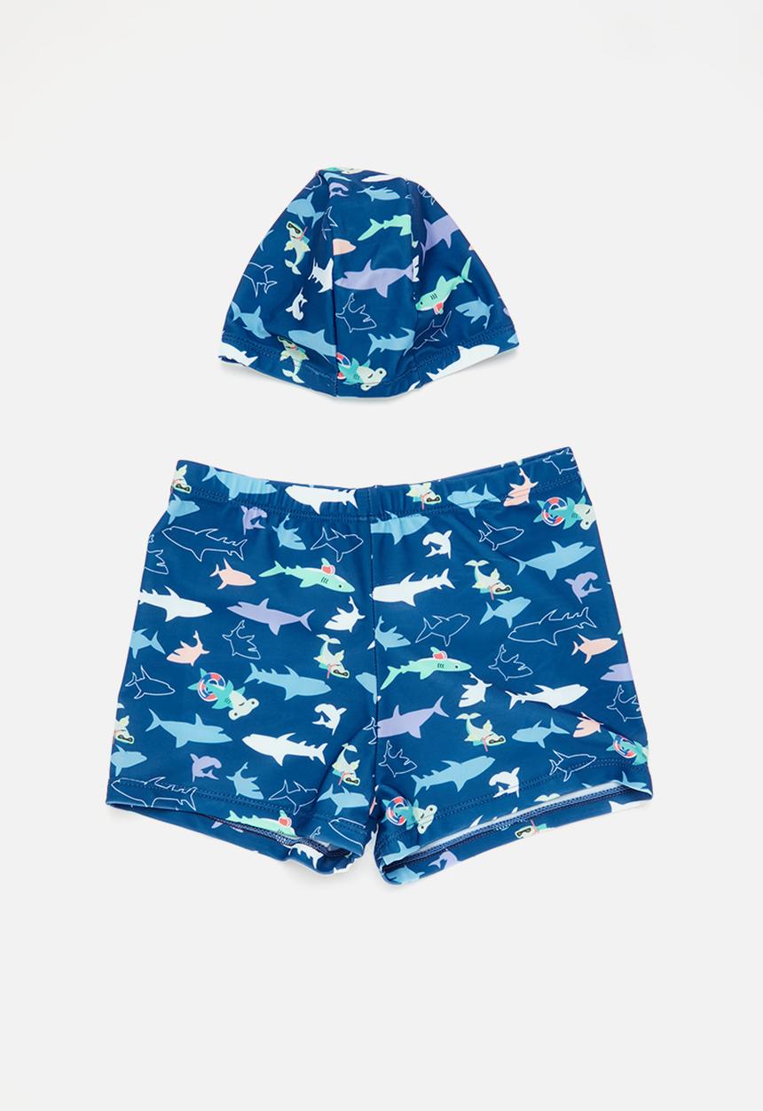 Pop Candy - Boys swimming cap and short set - blue 