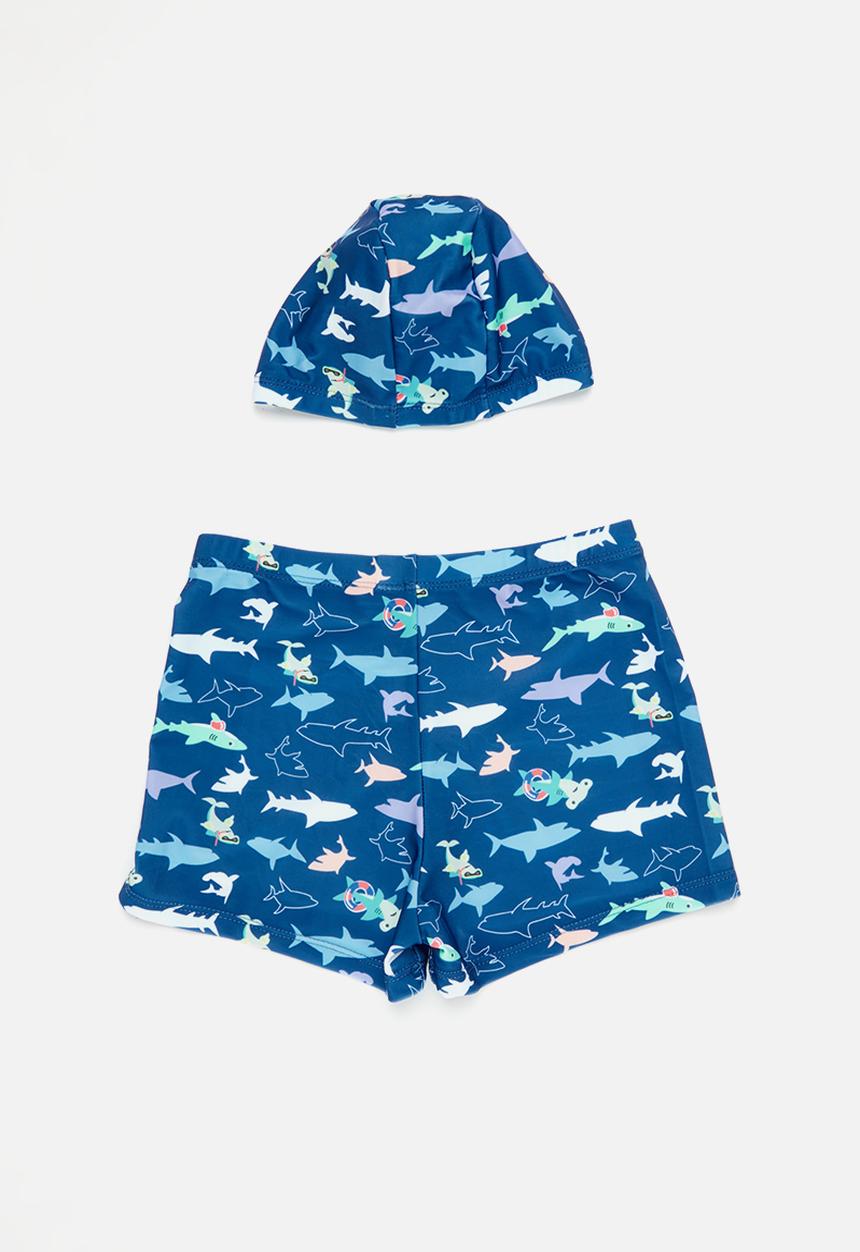 Pop Candy - Boys swimming cap and short set - blue 