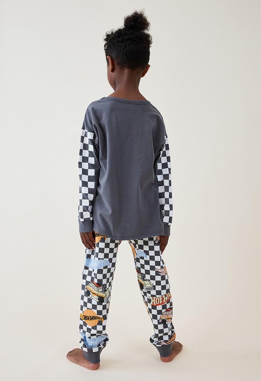 Cotton On - Ace long sleeve pyjama set licensed - lcn mat rabbit grey/hot wheels