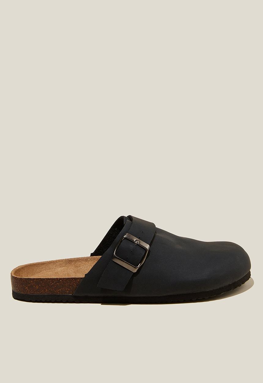 Cotton On - Rex buckle mule - black nubuck