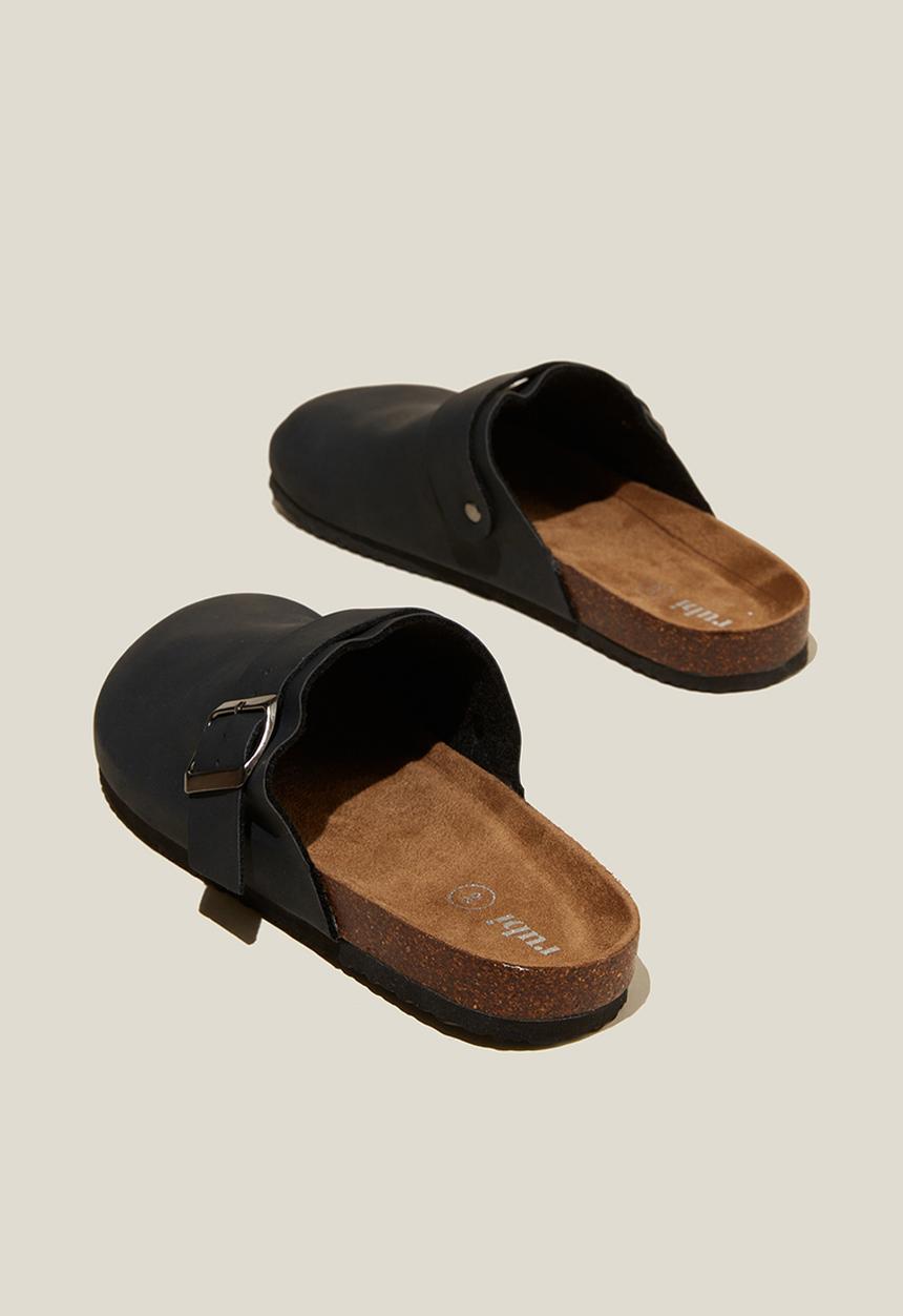 Cotton On - Rex buckle mule - black nubuck