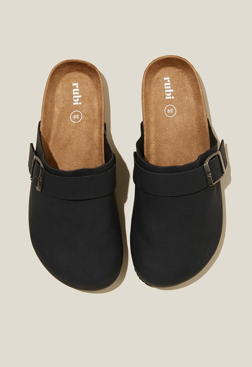 Cotton On - Rex buckle mule - black nubuck