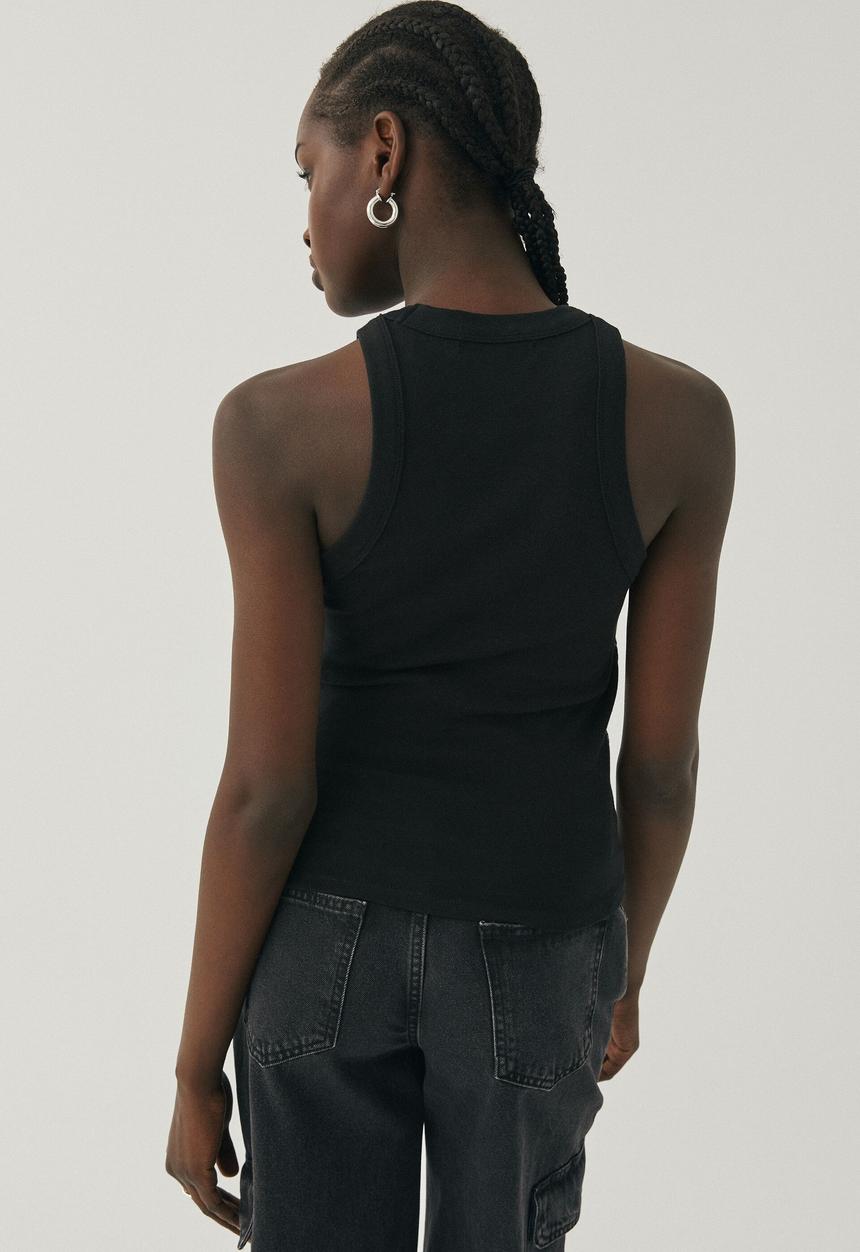 Supré  - Ana high neck graphic tank - black/paris collage
