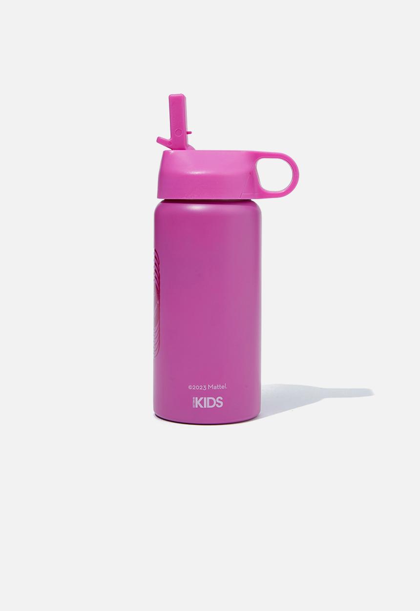 Cotton On - Kids metal drink bottle - lcn mat barbie/pink gerbera logo