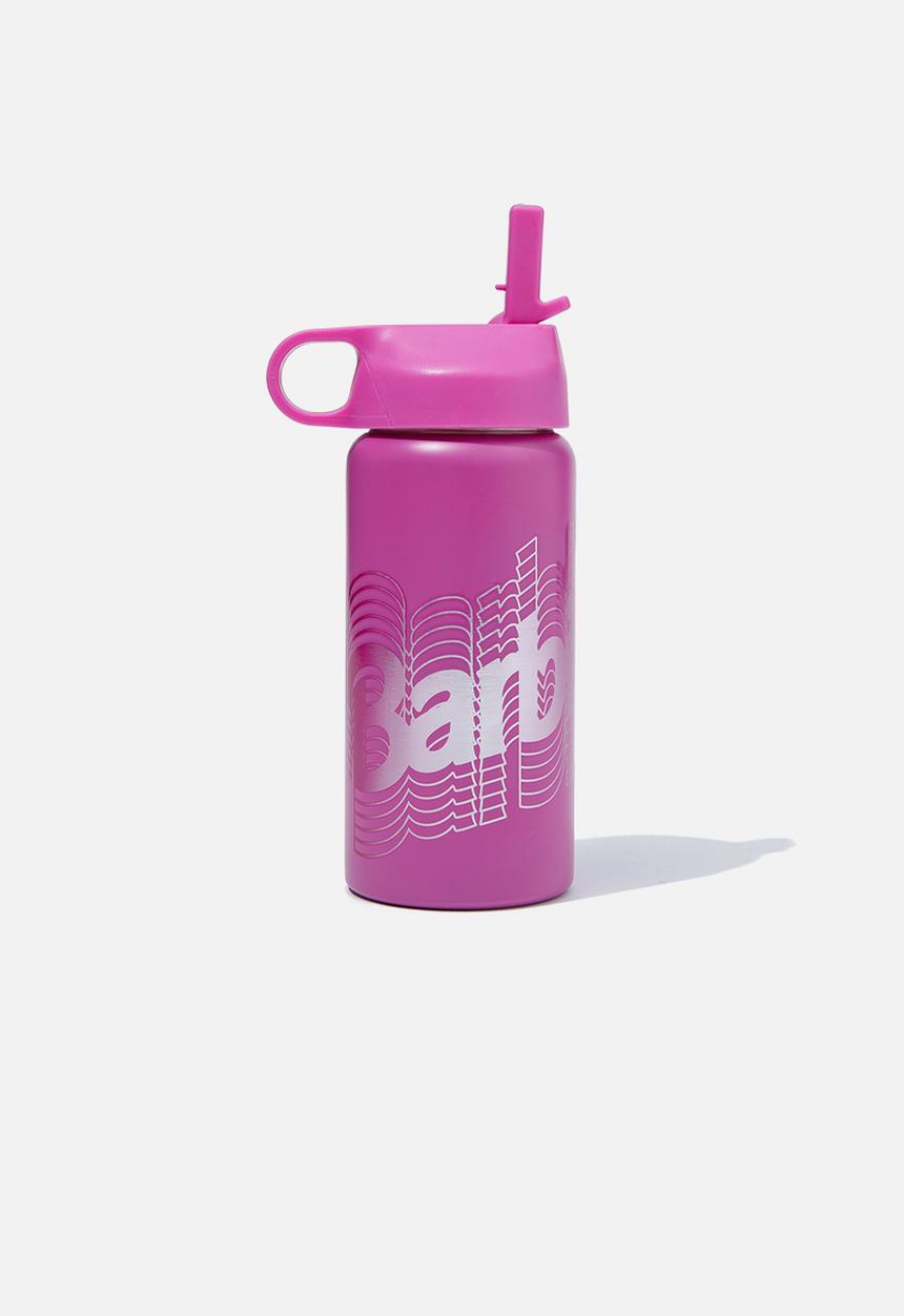 Cotton On - Kids metal drink bottle - lcn mat barbie/pink gerbera logo