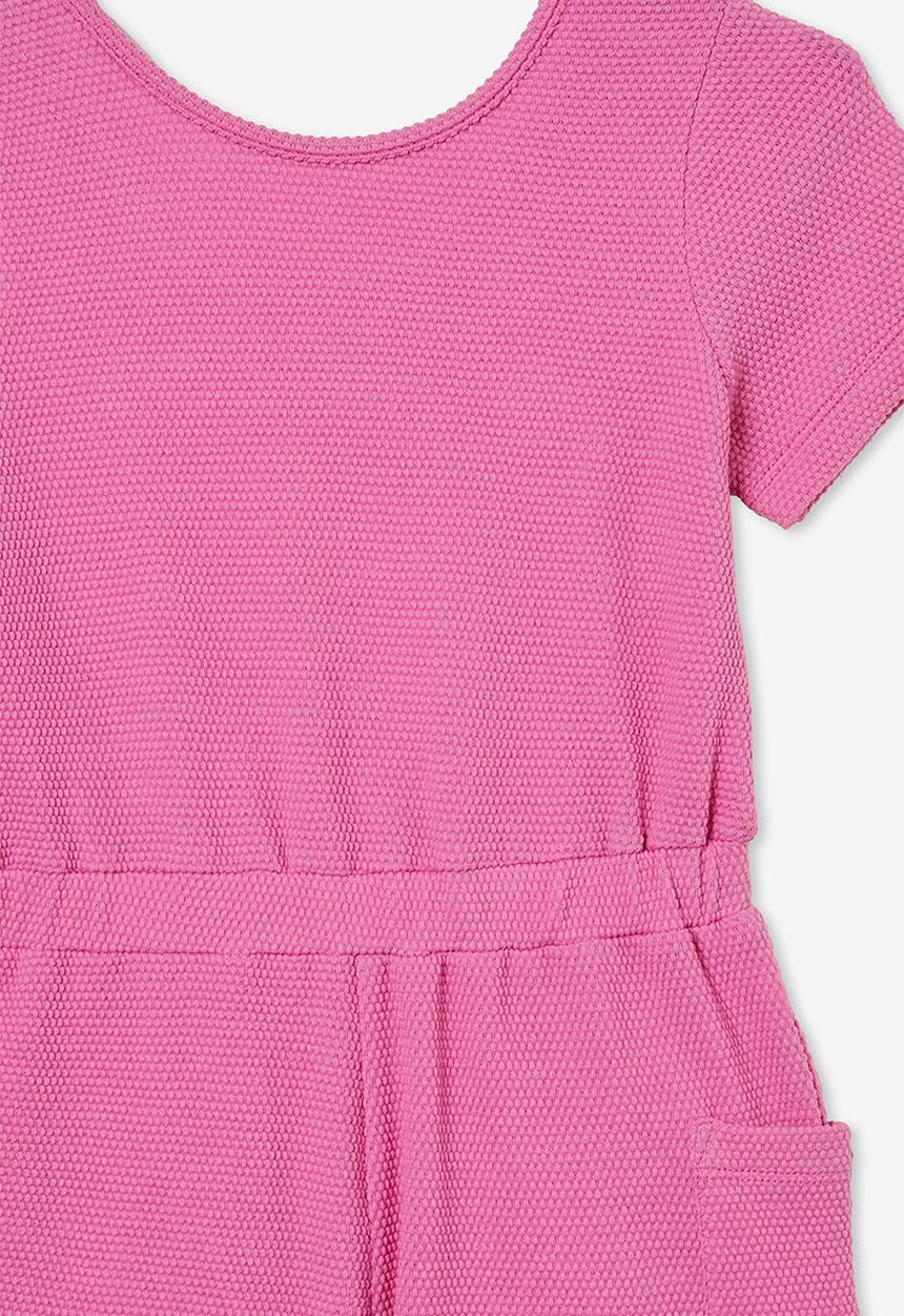Cotton On - Loren short sleeve playsuit - pink gerbera