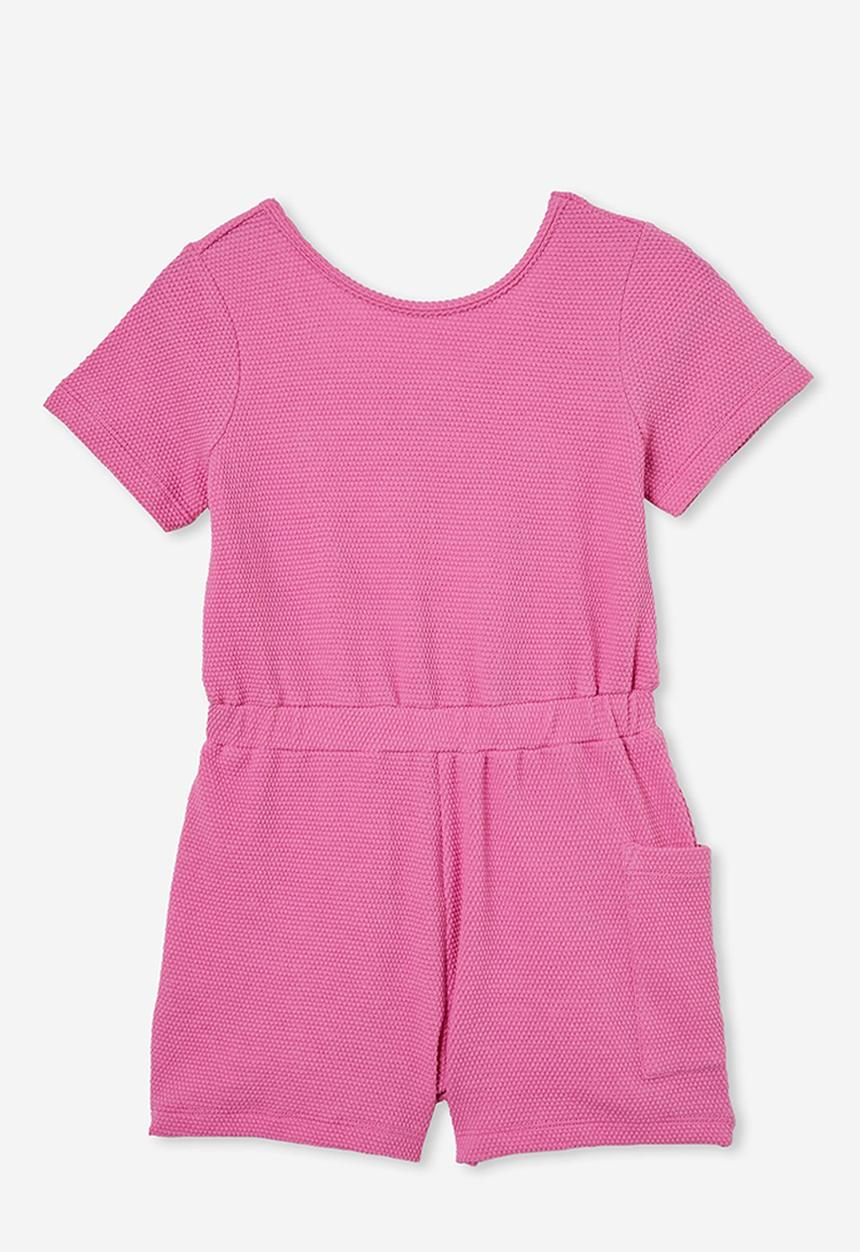 Cotton On - Loren short sleeve playsuit - pink gerbera